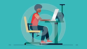 A person with a spinal cord injury using a machine with adjustable seat height and backrest.. Vector illustration. photo