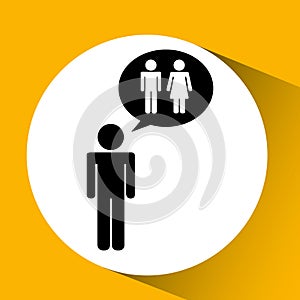 person in the square button isolated icon design