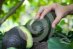 person squeezing an avocado to check for ripeness