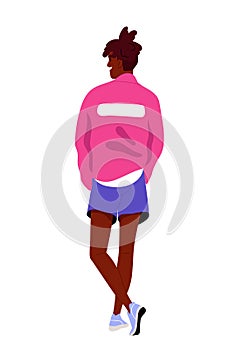 Person standing turned backside vector