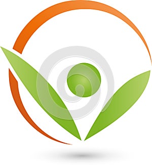 A person and sun, wellness and naturopathic logo