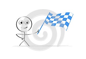 Person swaying chequered flag