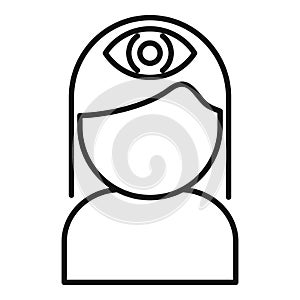 Person third eye icon outline vector. Coping skills