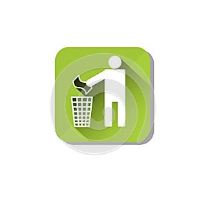 Person Throw Rubbish To Recycle Bin Web Icon