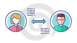 Person-to-Person Communication and Digital Connection, vector design Generative AI