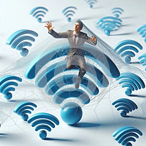 A person trapped in Wi-Fi.