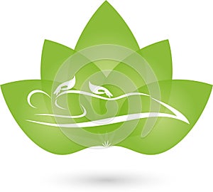 A person and two hands, massage and naturopathic logo photo