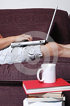 Person typing on Laptop