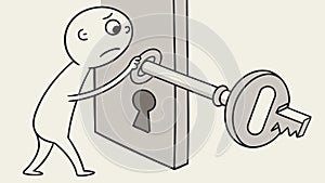 Person Unlocking Padlock, Gaining Access and Security, vector design Generative AI