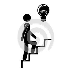 Person up the stairs