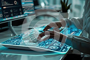 High technology security protection concept.