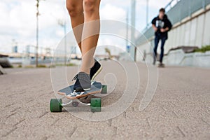 Person using longboard