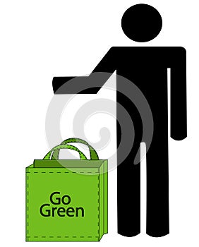 Person using recycleable bag photo