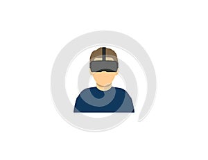 Person, virtual reality, vr icon. Vector illustration. Flat design