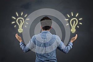 Person visualizes outcome, imagining consequences and implications of choices