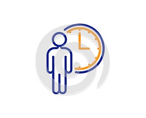 Person waiting line icon. Service time sign. Vector