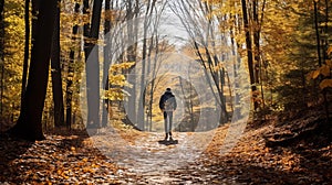 Autumn Forest Trail: A Humanistic Empathy In 8k Resolution photo
