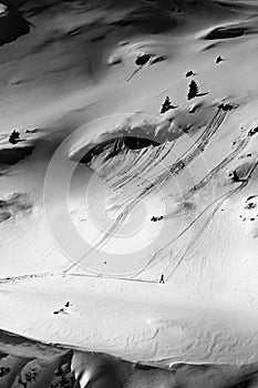 Person walking in the snow