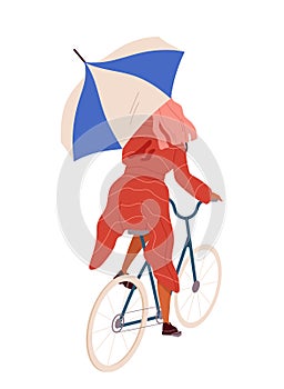 Person walking with umbrella vector