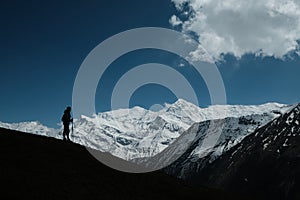 A person watching Himalayas