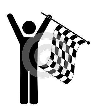 Person waving checkered flag