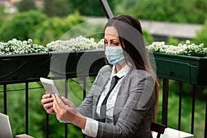 Person Wearing Face Mask With Surgical Gloves Displaying Set Of Medical Precautionary Gears For Health Risk Awareness