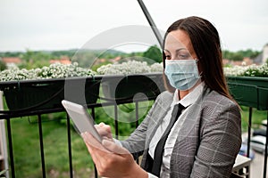 Person Wearing Face Mask With Surgical Gloves Displaying Set Of Medical Precautionary Gears For Health Risk Awareness