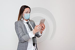 Person Wearing Face Mask With Surgical Gloves Displaying Set Of Medical Precautionary Gears For Health Risk Awareness