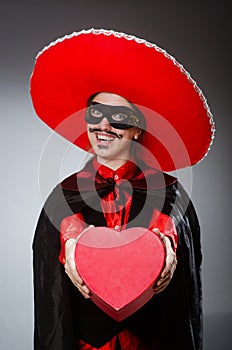 The person wearing sombrero hat in funny concept