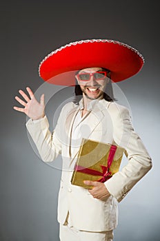 The person wearing sombrero hat in funny concept