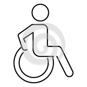 Person in wheelchair line icon vector isolated