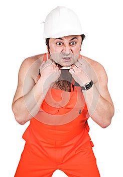 The person in working clothes