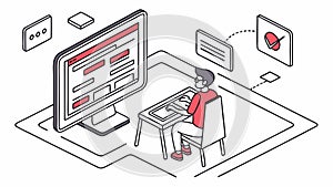 Person Working on Data Analysis with Charts, vector design Generative AI