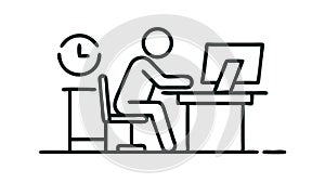 Person Working at Office Desk, Productivity and Remote Work, vector design Generative AI