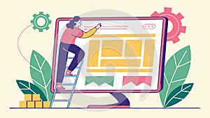 Person Working on Website Layout, Web Development, vector design Generative AI