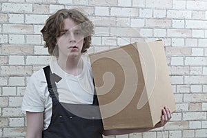 The person works as a loader. Freight.Delivery of goods