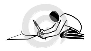 Person Writing Notes, Thoughtful Work, vector design Generative AI