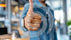 A Close-Up Thumbs-Up Gesture.AI generated image