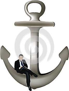 Distinguished person sitting over a navigation anchor photo