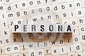 Persona word concept on cubes