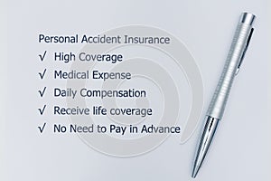 Personal Accident Insurance.