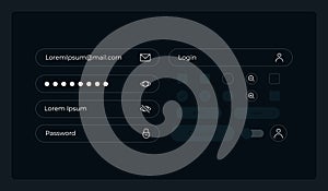 Personal account control UI elements kit