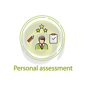 Personal assessment concept line icon