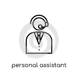 Personal assistant icon. Trendy modern flat linear vector Person