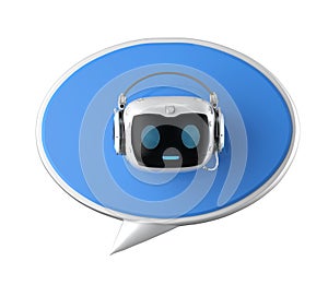 Personal assistant robot chat with speech bubble