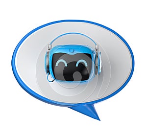 Personal assistant robot chat with speech bubble