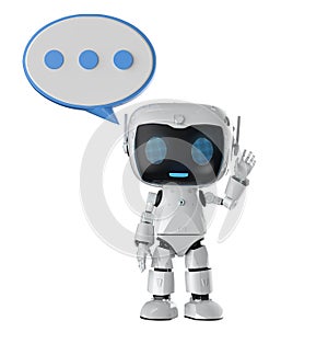 Personal assistant robot chat with speech bubble