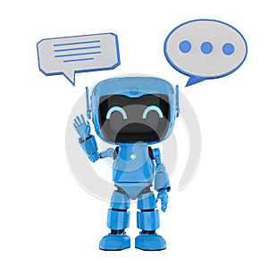 Personal assistant robot chat with speech bubble