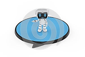 Personal assistant robot chat with speech bubble