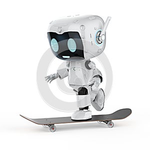 Personal assistant robot play skateboard